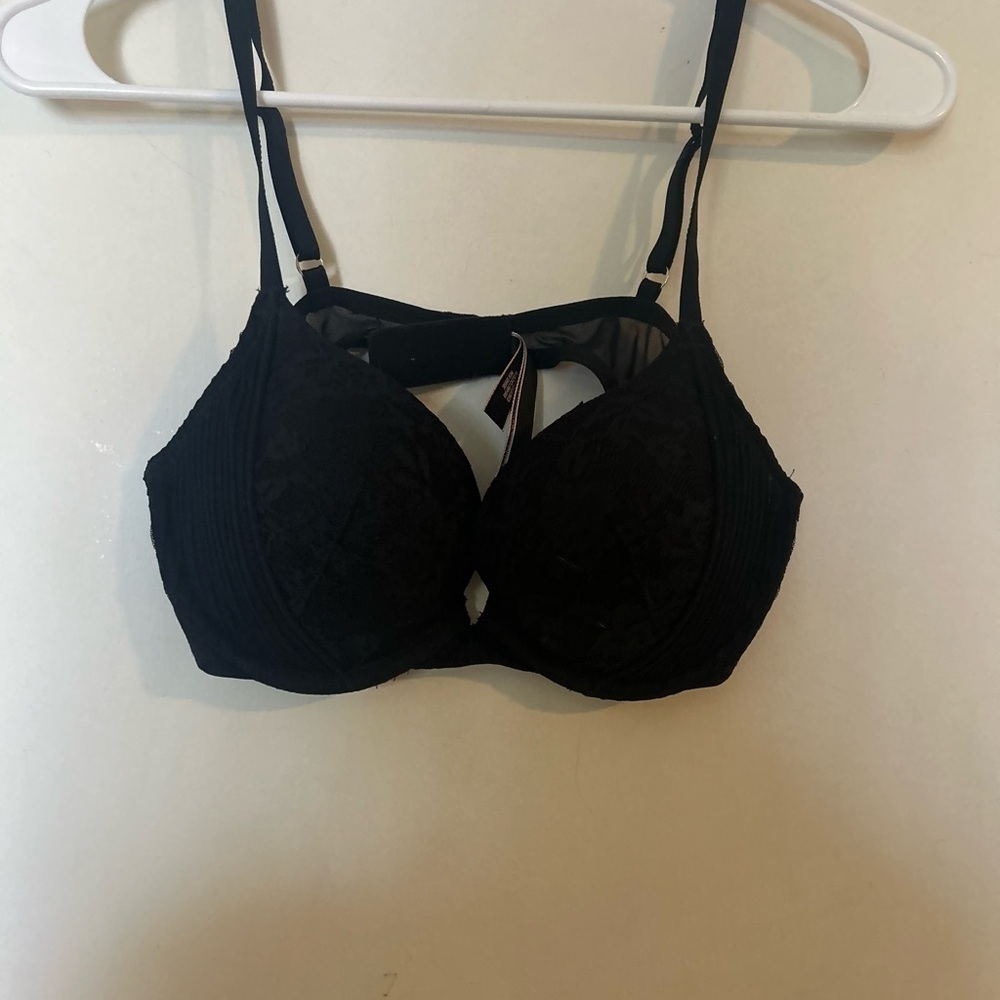 Victoria Secret 36B Black Lace Bra dream angels push Bra